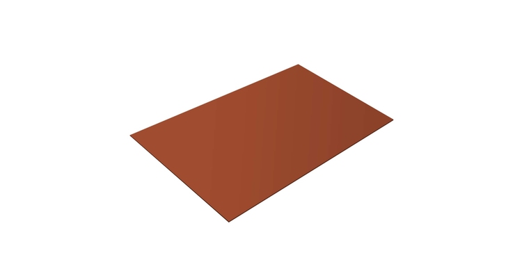 Плоский лист 0.5 Satin Мatt с пленкой RAL 8004 терракота