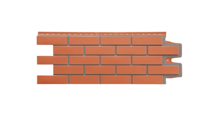 Фасадная панель GL Клинкерный кирпич Design терракотовый со швом RAL 7006