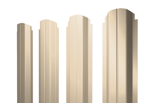 Штакетник П-образный A фигурный 0,45 PE RAL 1015 светлая слоновая кость