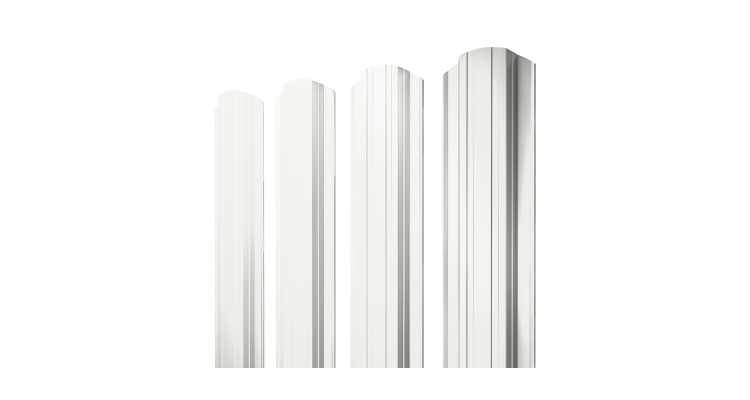 Штакетник Прямоугольный фигурный 0.4 PE RAL 9003 сигнальный белый