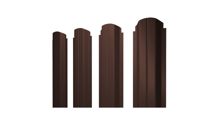 Штакетник П-образный A фигурный 0,5 Drap TX RAL 8017 шоколад