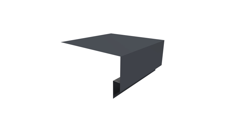 Планка околооконная сложная Блок-хаус new 250х75х27 0,5 Satin с пленкой RAL 7024 мокрый асфальт (2м)