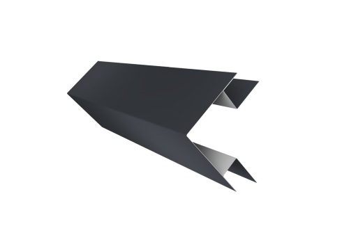 Угол внешний сложный 75х75 0,45 Drap TX RAL 7024 мокрый асфальт (3м)