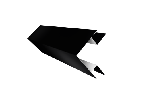 Угол внешний сложный 75х75 0,5 Satin с пленкой RAL 9005 черный (2м)