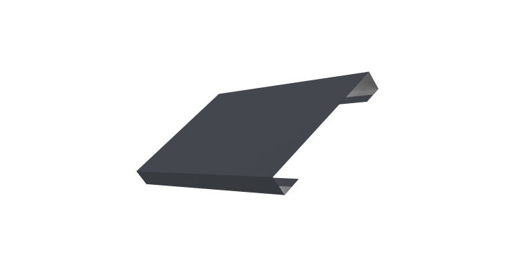 Ламель лицевая 150 забора жалюзи Texas стартовая/финишная для калиток и ворот 0,5 Velur X с пленкой RAL 7024 мокрый асфальт