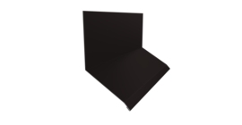 Планка примыкание верхнее к стене фальц 150х130х20 0,5 Satin Matt RAL 9005 черный (3м)