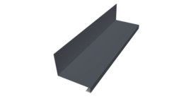 Планка примыкание нижнее к трубе фальц Grand Line 0,5 Satin Matt RAL 7024 мокрый асфальт (3м)
