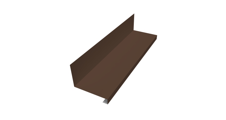 Планка примыкание нижнее к трубе для Кликфальц Pro Grand Line 0,5 Satin с пленкой RAL 8017 шоколад (2м)