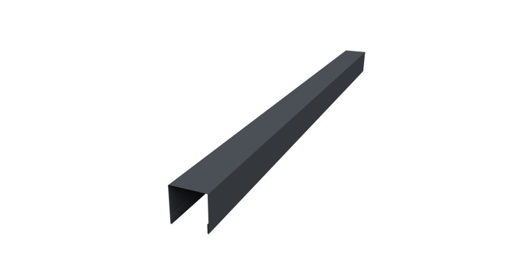 Планка вертикальная лицевая для забора жалюзи Palermo 0,45 Drap TwinColor RAL 7024 мокрый асфальт (2,5м)