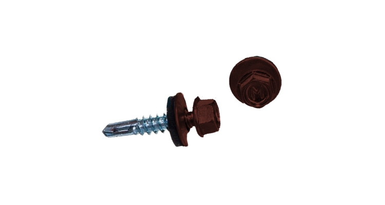 Саморез по металлу Daxmer 5,5х25 RAL 3009 (250) сверло №3